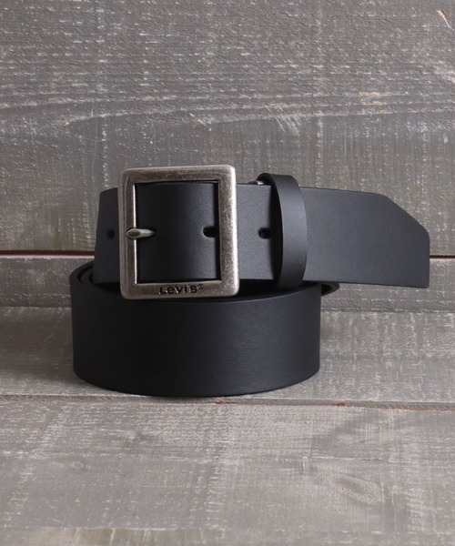 Levi's（リーバイス） ベルト 40mm 本革 スクエア バックル レザー