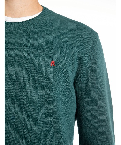 REPLAY（リプレイ） セーター ニット Rロゴ ラムブレンド ストレッチ