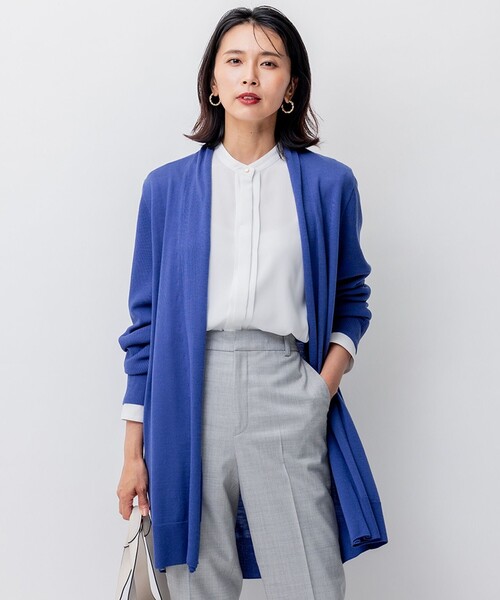 カーディガン 「洗える」サステナブルウール ショールカラー