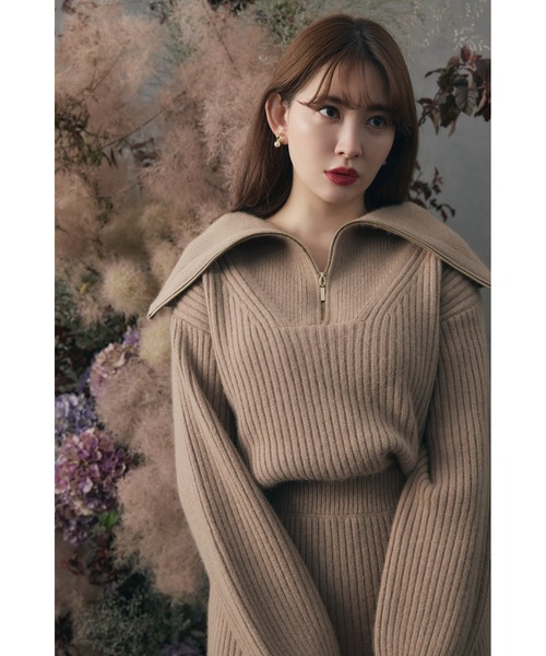 Her lip to ワンピース Half Zip Knit Mini Dress : ZOZOTOWN Yahoo!店