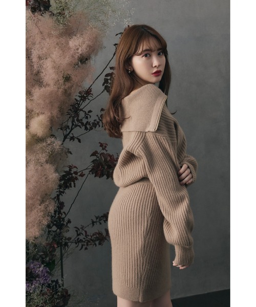 Her lip to ワンピース Half Zip Knit Mini Dress : ZOZOTOWN Yahoo!店