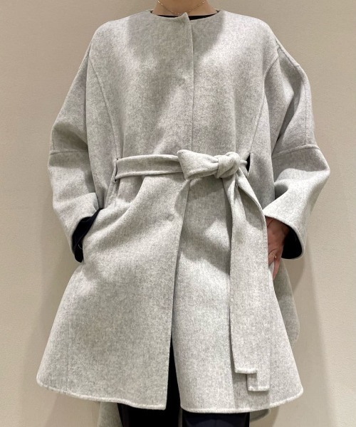 LE PHIL（ル フィル） ノーカラーコート コート ソフトウールリバー