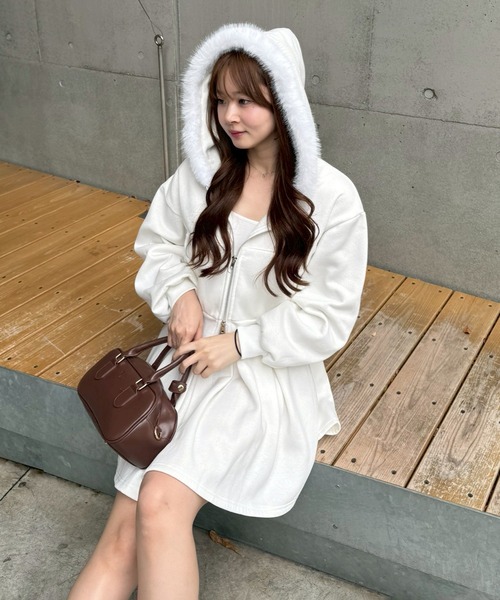 continuer de NICE CLAUP ワンピース 「上下SET」ファーパーカー