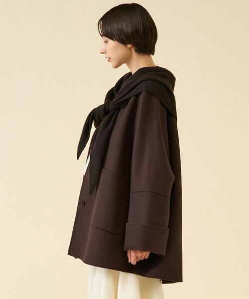 martinique（マルティニーク） ポンチョ ウールリバーノーカラーコート