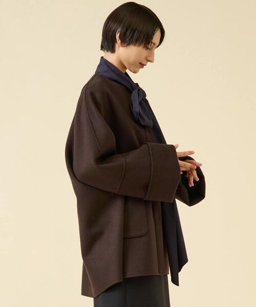 martinique（マルティニーク） ポンチョ ウールリバーノーカラーコート