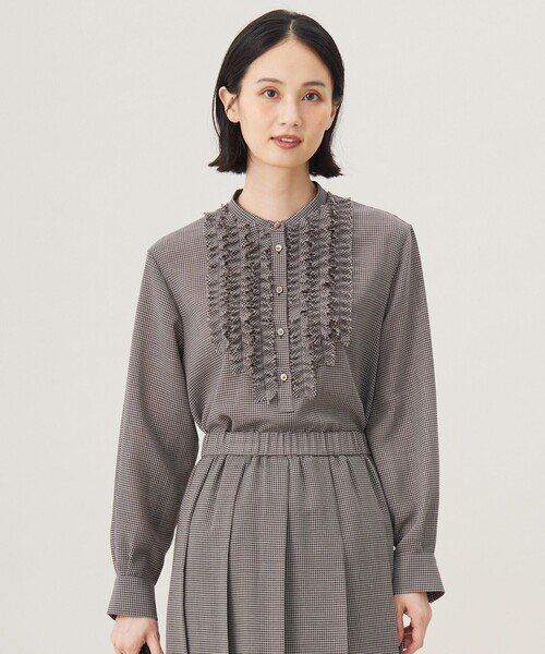 自由区（ジユウク） ブラウス シャツ ハイツイストビエラフロント