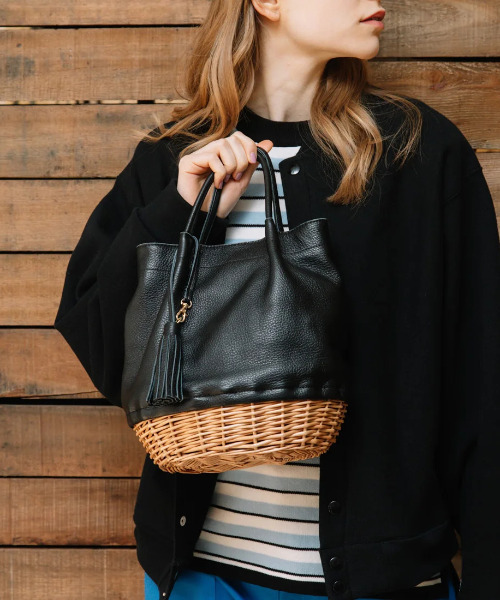 perche（ペルケ） トートバッグ perche / 牛革×ヤナギ底2wayトート