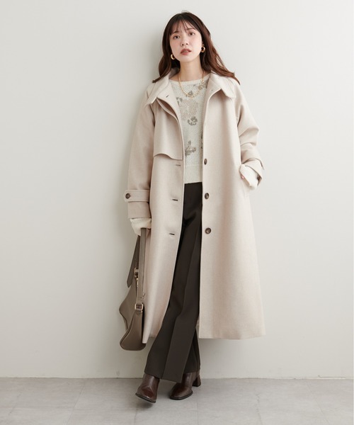 natural couture アウター 「ZOZO限定」ニットモッサスタンドカラー