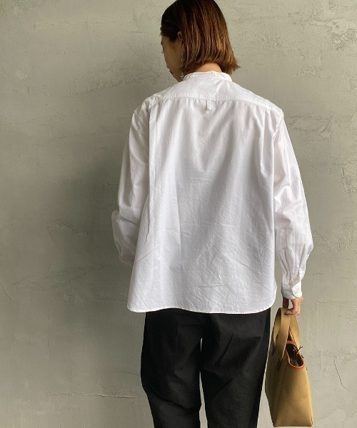 Danton（ダントン） シャツ ブラウス バンドカラー オックスフォード