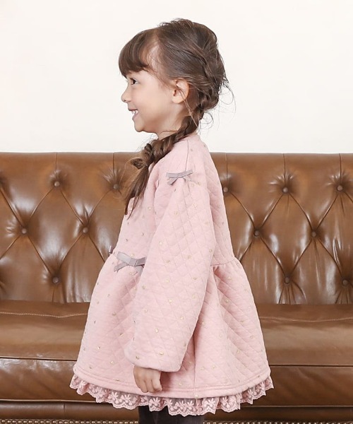 Biquette Club トレーナー ハート柄裾フリルトレーナー キッズ 子供服