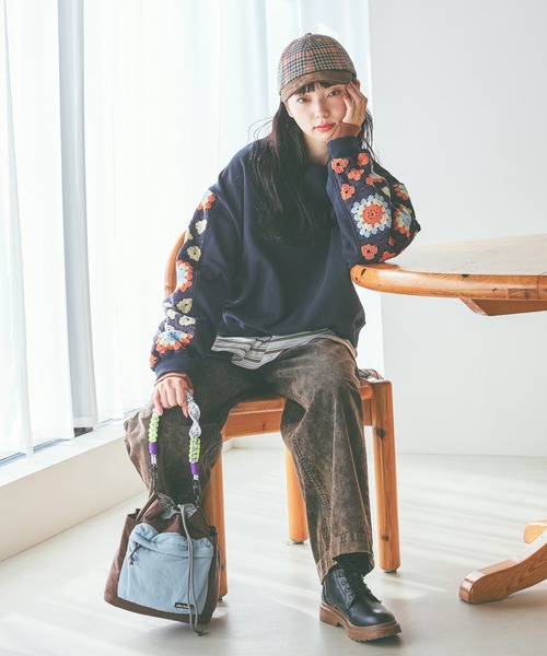 niko and…（ニコアンド） トレーナー スウェット クロシェコンビプル