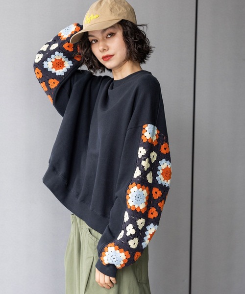 niko and…（ニコアンド） トレーナー スウェット クロシェコンビプル