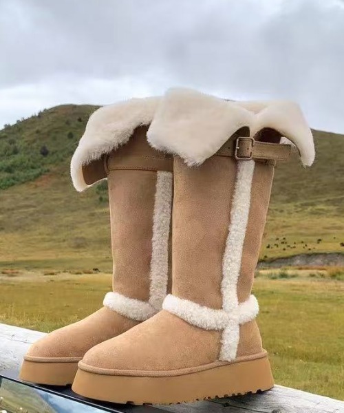 DIAVEL ブーツ 「秋冬新作」2WAY裏ボア美脚ムートン風ロングブーツ