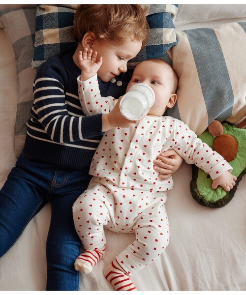 PETIT BATEAU（プチバトー） ベビー服 ロンパース プリント3点セット