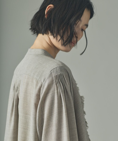 Curensology（カレンソロジー） ブラウス シャツ /ウールMIXビエラ