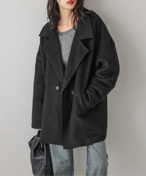 Lajour ピーコート pコート 「日本製」シャギーミドルコート