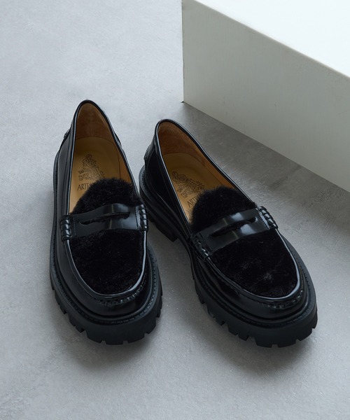 ARTESANOS（アルテサノス） ローファー 「ARTESANOS」ファー付き厚底