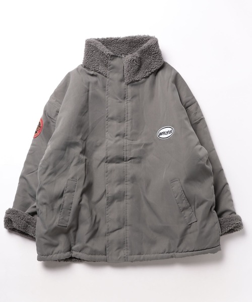 DIAVEL ブルゾン アウター 「リバーシブル」ボア×ナイロン中綿スタンド