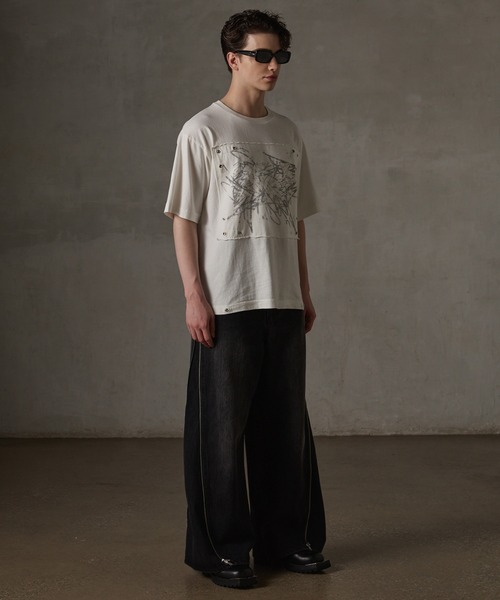 GRANCY tシャツ 「GRANCY」Scribble Graphic Pigment Tee / スクリブル