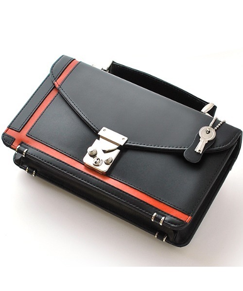 ハンドバッグ クロスラインデザイン鍵付きビジネスセカンドバッグ