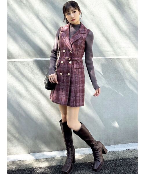 RESEXXY（リゼクシー） ワンピース ツイードノースリミニワンピース