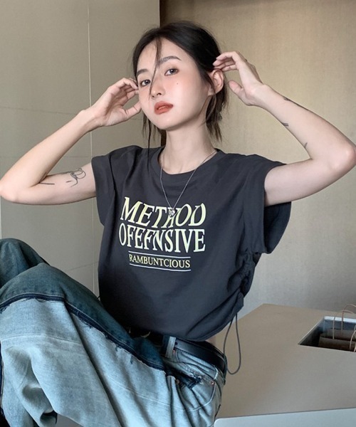 DEVICE（デバイス） tシャツ ロゴ Y2K クロップド ショート丈