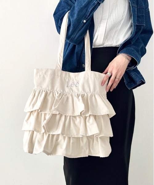 Lee（リー） トートバッグ フリル BIGトートバッグ/ロゴ刺繍 ギャザー