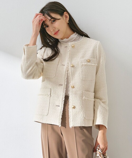 ANY SIS（エニィスィス） ジャケット ノーカラージャケット ツイード