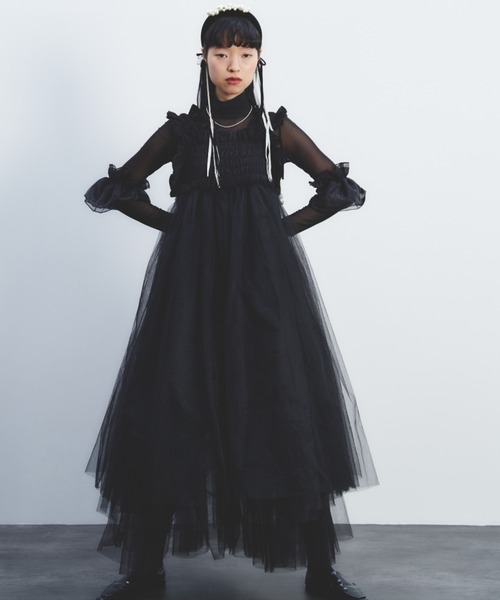 PERNA（ペルナ） ワンピース チュールギャザーキャミワンピース