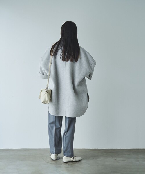 RONEL ピーコート pコート ウールミックスリバーコート レディース