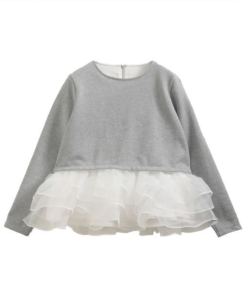Fit more（フィットモア） トレーナー スウェット オーガンジーフリル