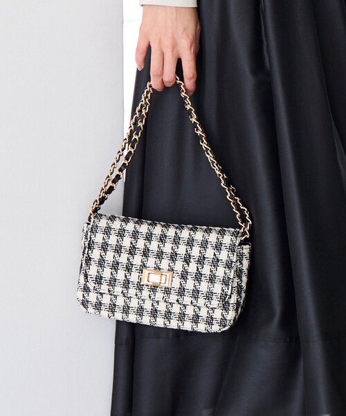 ANY SIS（エニィスィス） ショルダーバッグ バッグ ツイードチェーン