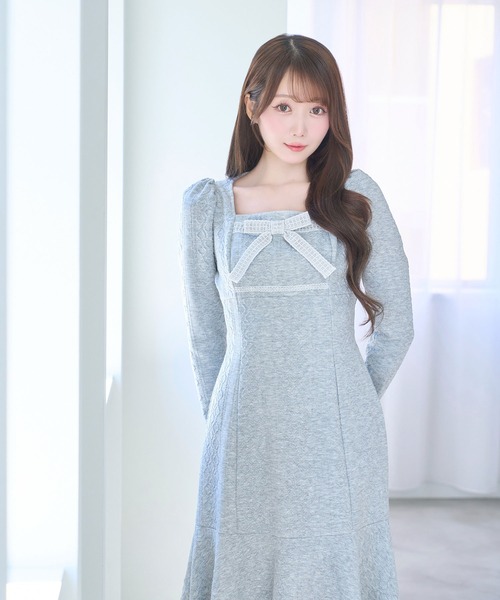 Rose Muse（ロゼミューズ） ワンピース Lace ribbon knit sew one