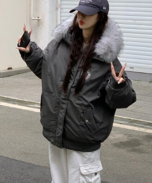 ダウンコート ダウンジャケット ファーフード付きダウンジャケット
