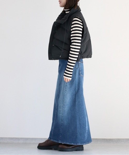cepo（セポ） デニムスカート マルチジップデニムロングスカート「低