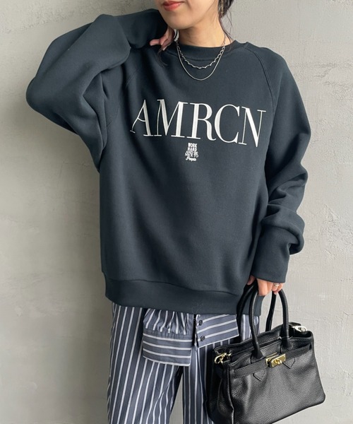 AMERICANA（アメリカーナ） スウェット バックジップ ロゴプリント