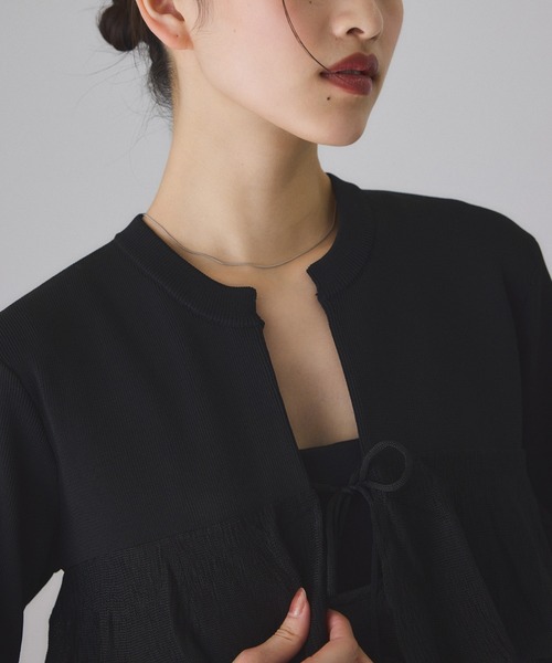 ADAM ET ROPE'（アダムエロペ） カーディガン 「サステナブル」フリル