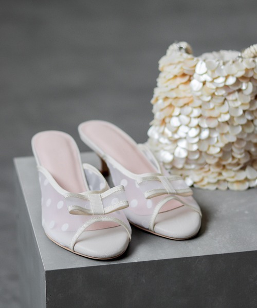 SESTO（セスト） サンダル ドットチュールリボンミュールサンダル