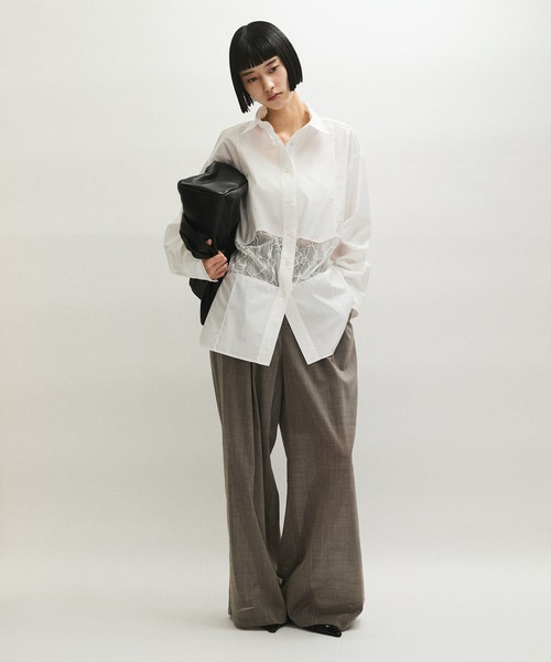 ADAM ET ROPE'（アダムエロペ） ブラウス シャツ ウエストレースシャツ