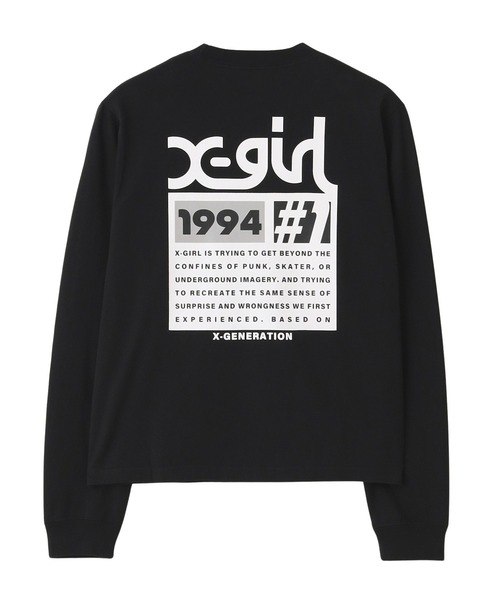 X-girl（エックスガール） tシャツ NUMBER ONE BOX LOGO L/S TEE