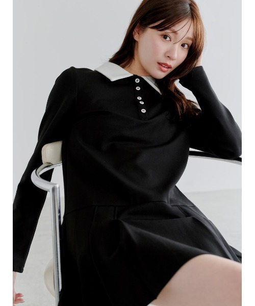 SNIDEL（スナイデル） ワンピース 衿つきプリーツカットミニワンピース