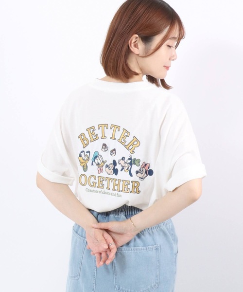 Disney（ディズニー） tシャツ キャラクター刺繍・サガラ刺繍ビッグ