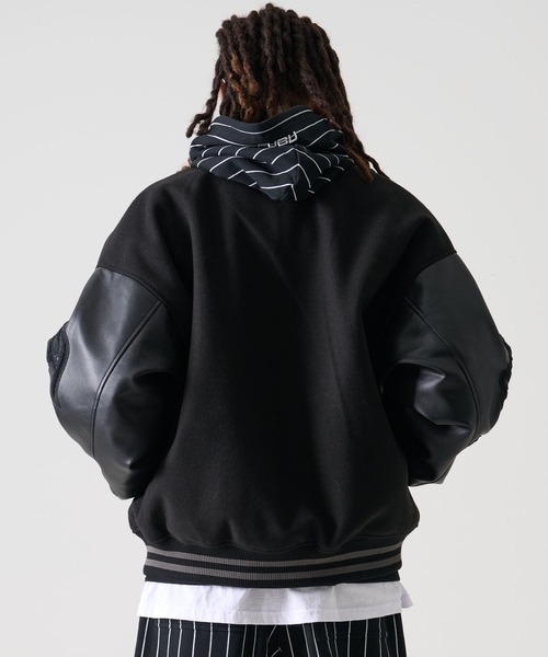 FUBU（フブ） ブルゾン アウター FB ロゴ 刺繍 長袖 フェイクレザー