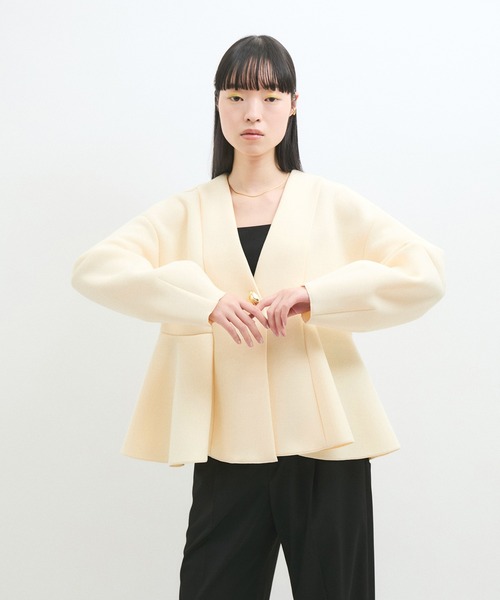 ADAM ET ROPE'（アダムエロペ） カーディガン 「洗える」エッグ