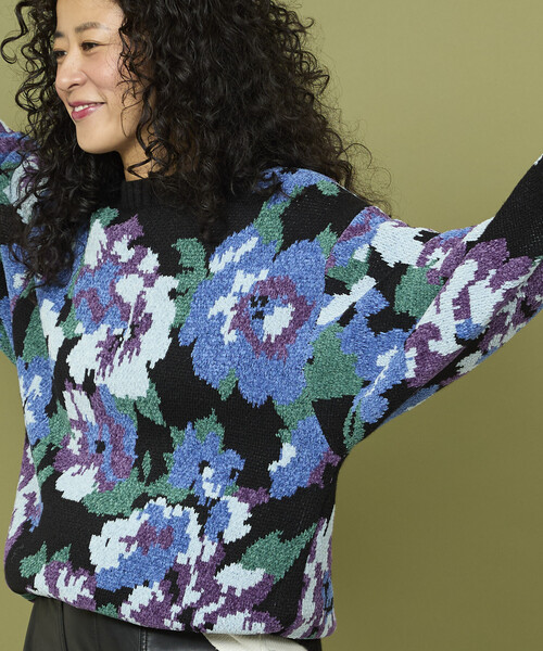 Freada（フリーダ） ニット セーター モールヤーン花柄ニット
