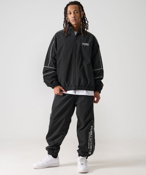 FUBU（フブ） ナイロンジャケット ブランド ロゴ 配色ライン ジップ