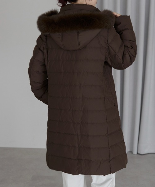 ＆HALF ダウンコート ダウンジャケット 3WAYフォックスファーダウン