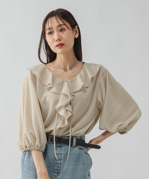 GLOBAL WORK（グローバルワーク） ブラウス シャツ ラッフルフリル