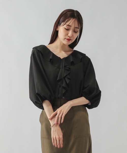 GLOBAL WORK（グローバルワーク） ブラウス シャツ ラッフルフリル