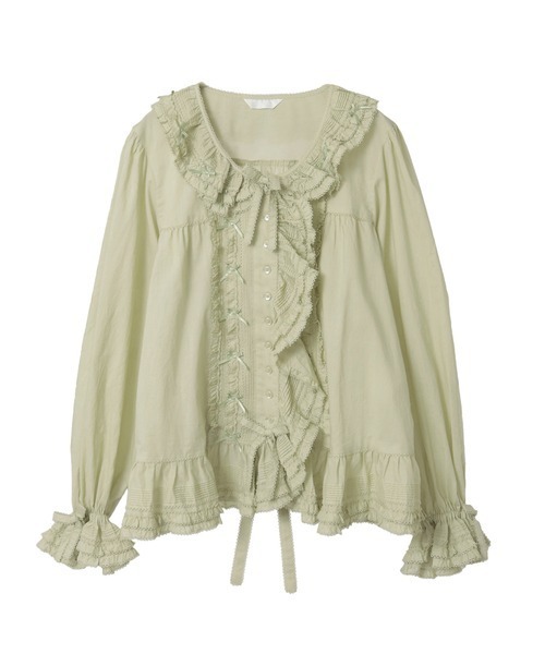 PINK HOUSE（ピンクハウス） ブラウス シャツ ローンフリル使い